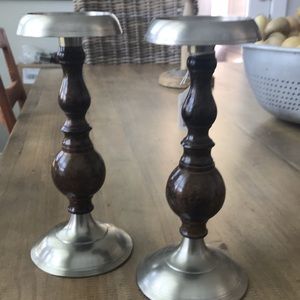 Set of Two Iron Candlesticks